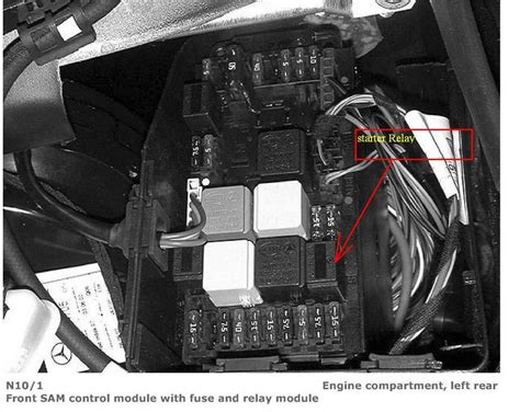 mercedes c230 starter relay location